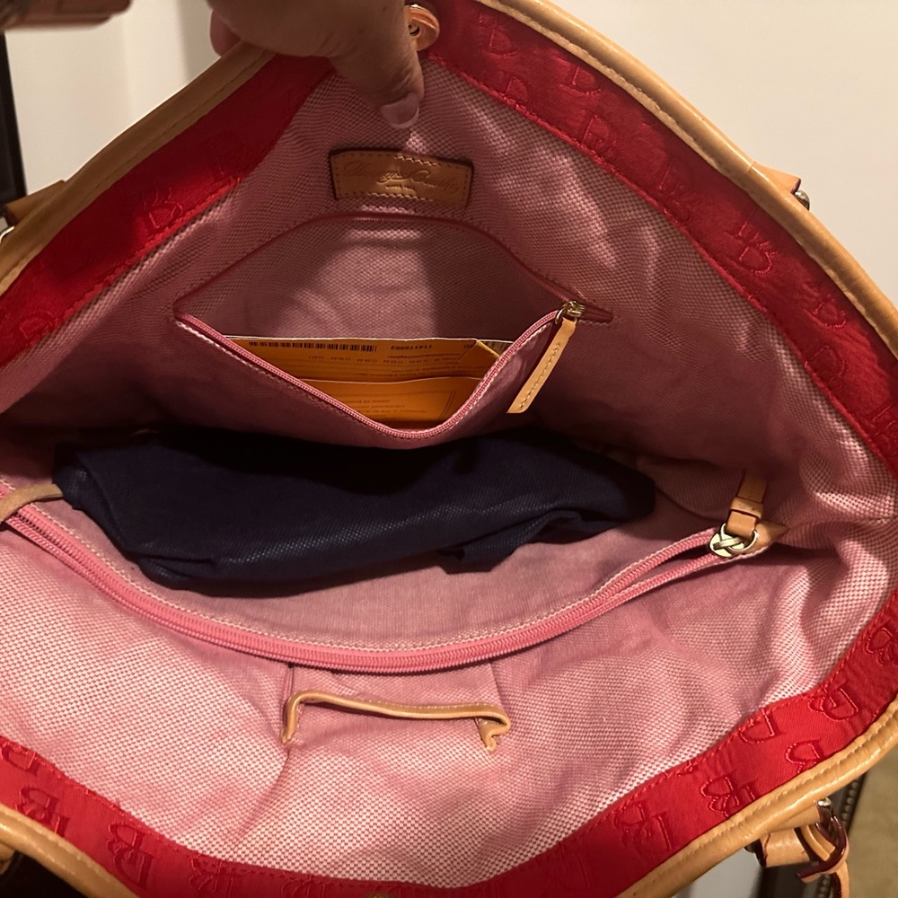 Red Tote with multiple sections. - Picture 4 of 4